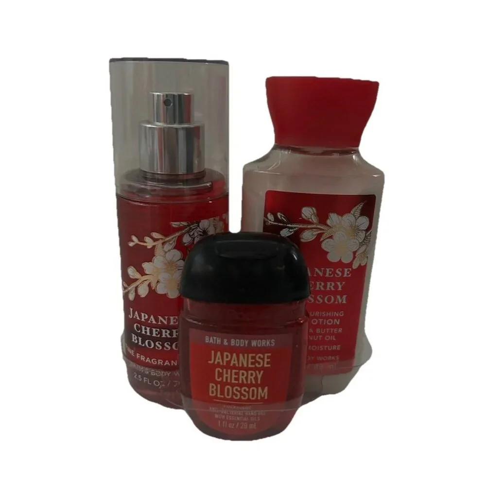 Bath & Body Works Christmas Mini Gift Set~Japanese Cherry Blossom~Lotion, Mist..